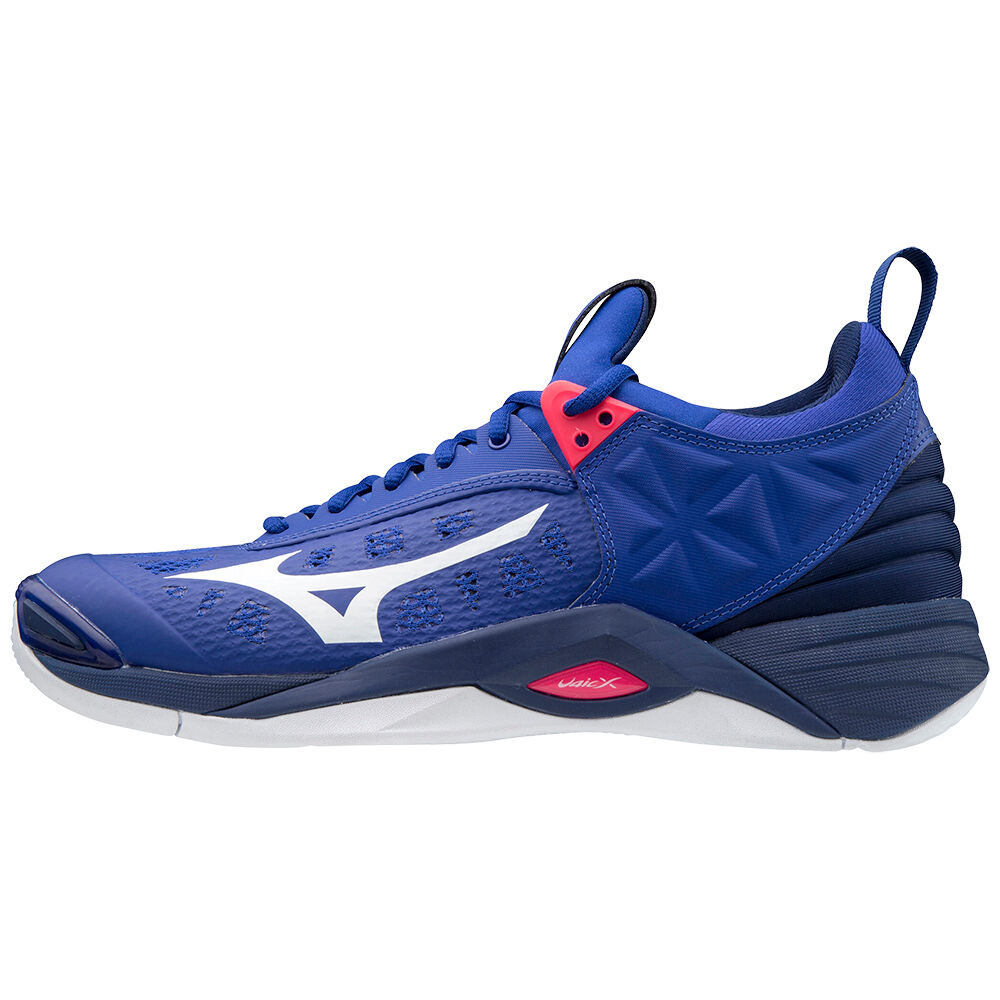 Mens Mizuno Wave Momentum Volleyball Shoes Blue/White/Pink Philippines (GZHRNV250)